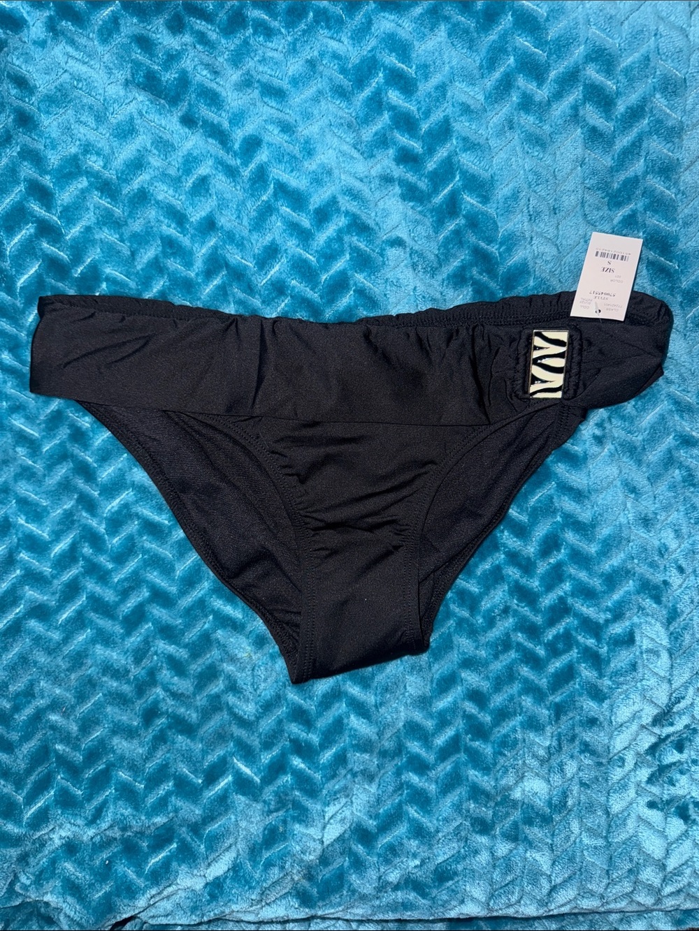 🆕 White House Black Market Black Bikini Bottom w/ Side Logo Accent - S